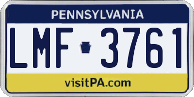 PA license plate LMF3761