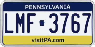 PA license plate LMF3767