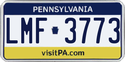 PA license plate LMF3773