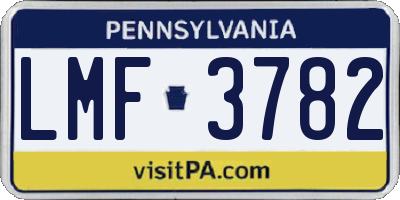 PA license plate LMF3782
