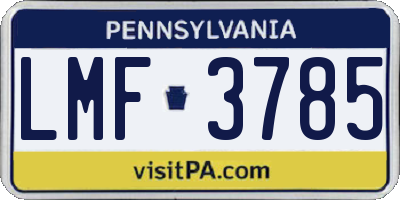 PA license plate LMF3785