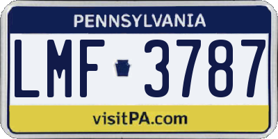 PA license plate LMF3787