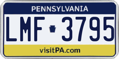 PA license plate LMF3795