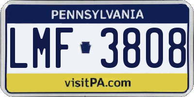 PA license plate LMF3808