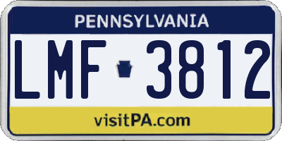 PA license plate LMF3812