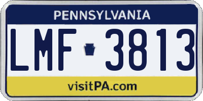 PA license plate LMF3813