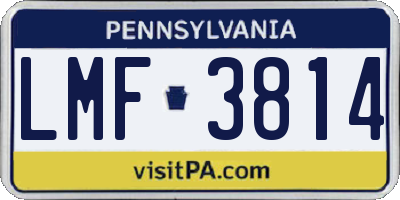 PA license plate LMF3814