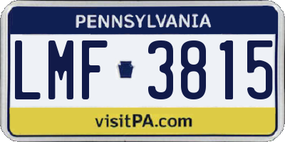 PA license plate LMF3815