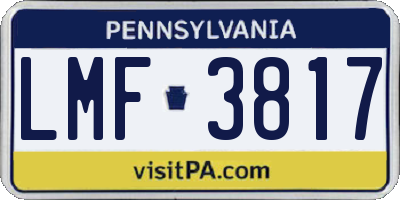 PA license plate LMF3817