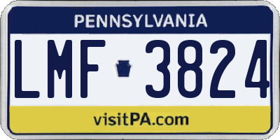 PA license plate LMF3824