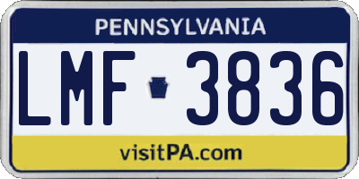 PA license plate LMF3836