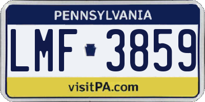 PA license plate LMF3859