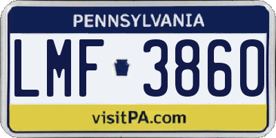 PA license plate LMF3860