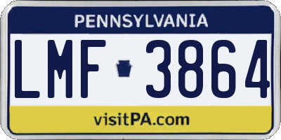 PA license plate LMF3864