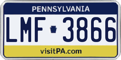 PA license plate LMF3866