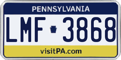PA license plate LMF3868