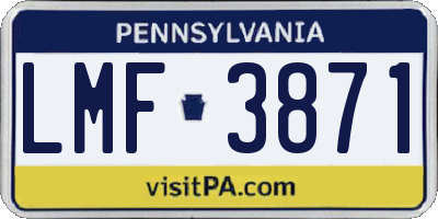 PA license plate LMF3871
