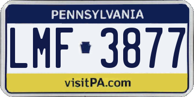 PA license plate LMF3877