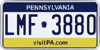PA license plate LMF3880
