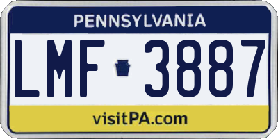 PA license plate LMF3887