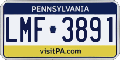 PA license plate LMF3891