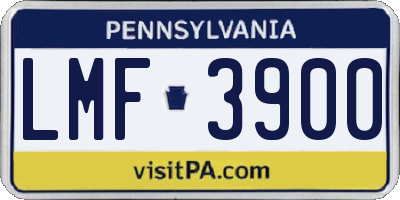 PA license plate LMF3900