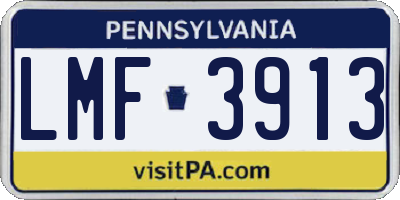 PA license plate LMF3913