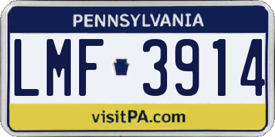 PA license plate LMF3914