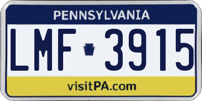 PA license plate LMF3915