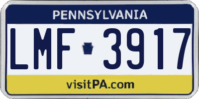 PA license plate LMF3917