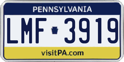 PA license plate LMF3919