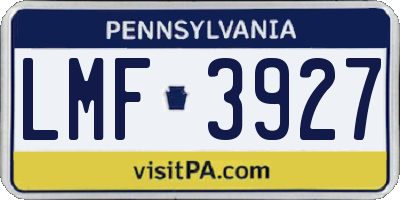 PA license plate LMF3927