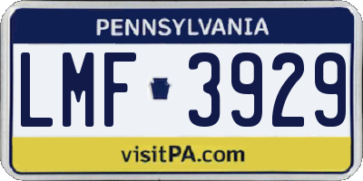 PA license plate LMF3929