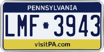 PA license plate LMF3943