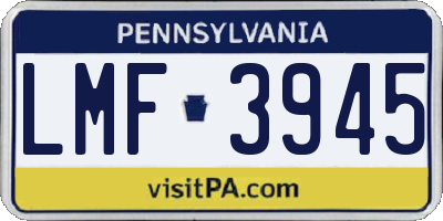 PA license plate LMF3945
