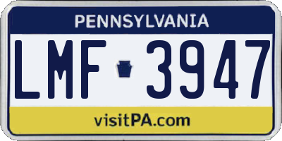PA license plate LMF3947