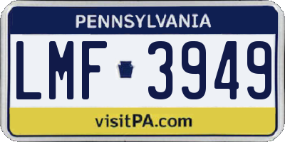 PA license plate LMF3949
