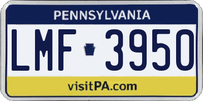 PA license plate LMF3950