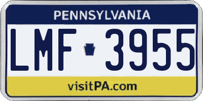 PA license plate LMF3955