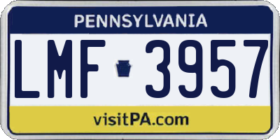 PA license plate LMF3957