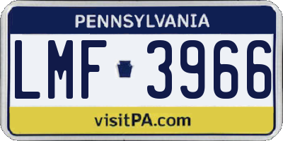 PA license plate LMF3966