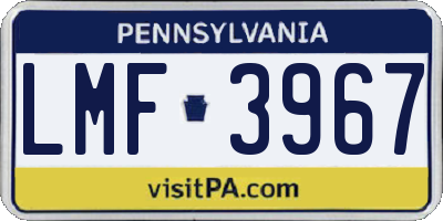 PA license plate LMF3967