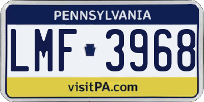 PA license plate LMF3968
