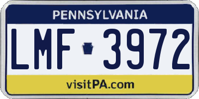 PA license plate LMF3972