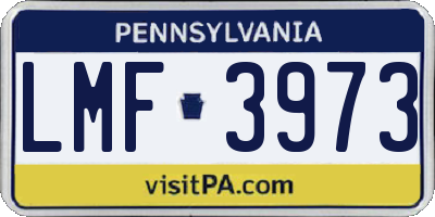 PA license plate LMF3973