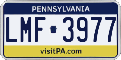 PA license plate LMF3977