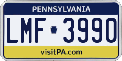 PA license plate LMF3990