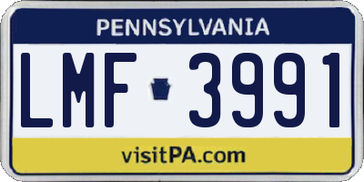 PA license plate LMF3991