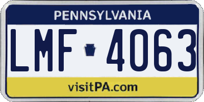 PA license plate LMF4063