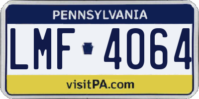 PA license plate LMF4064